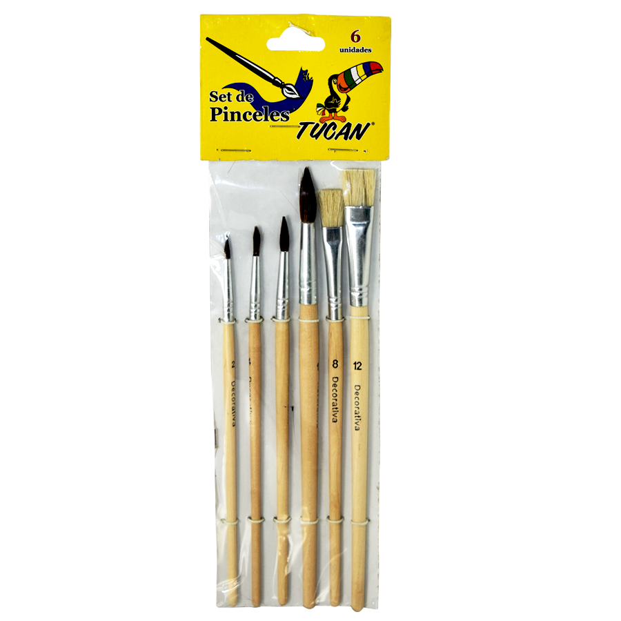 SET DE PINCELES PEQ. DE MADERA 5 PC