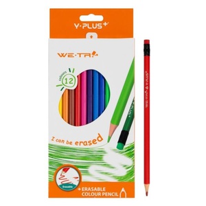 CRAYONES MADERA 12 COL. LARGO CON BORRADOR Y PLUS
