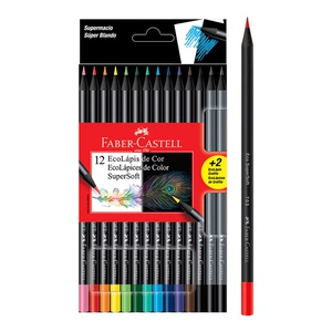 CRAYONES DE MADERA FABER CASTELL SUPERSOFT 12 COLORES